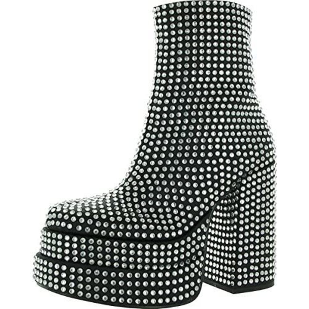 Steve Madden Black and Silver Platform Boots